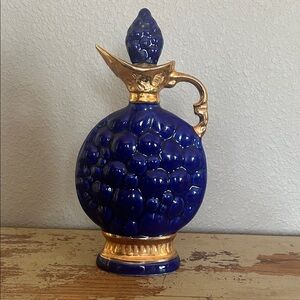 1970’s Jim Beam Blue and Gold Ceramic Decanter